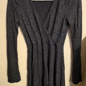 Express Charcoal Long Sleeve Dress